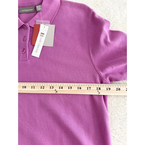 NWT Croft & Barrow Polo Shirt Size M Pink Short Sleeve - Picture 8 of 8